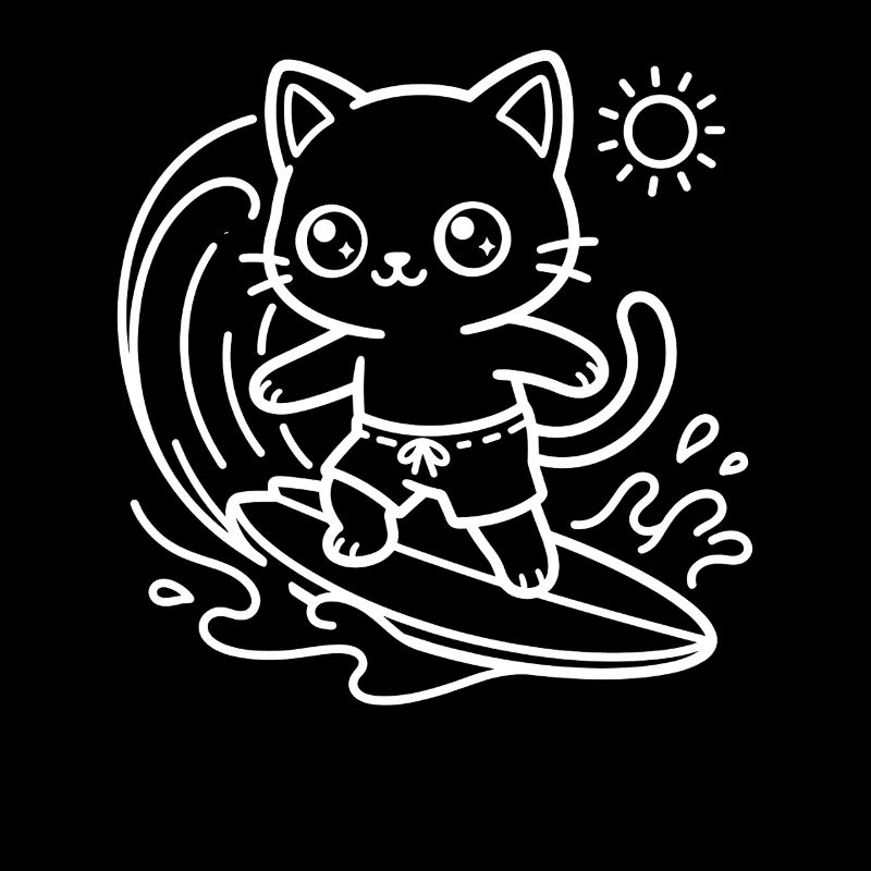 Kawaii Katze Surfer