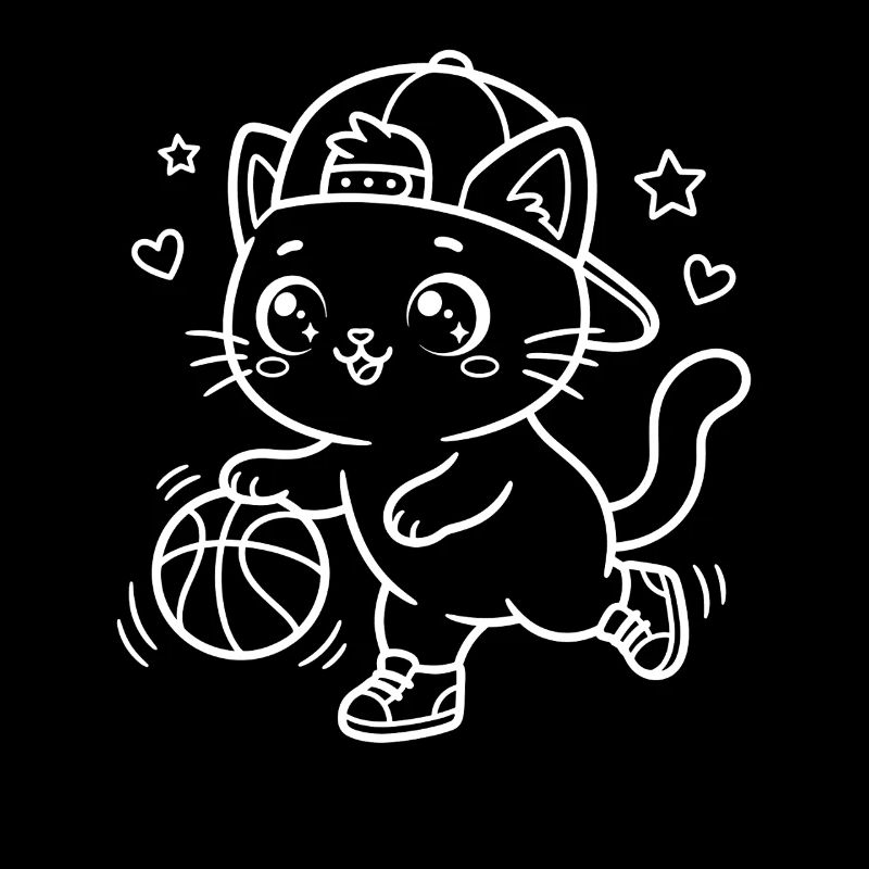 Kawaii Cat Basketball