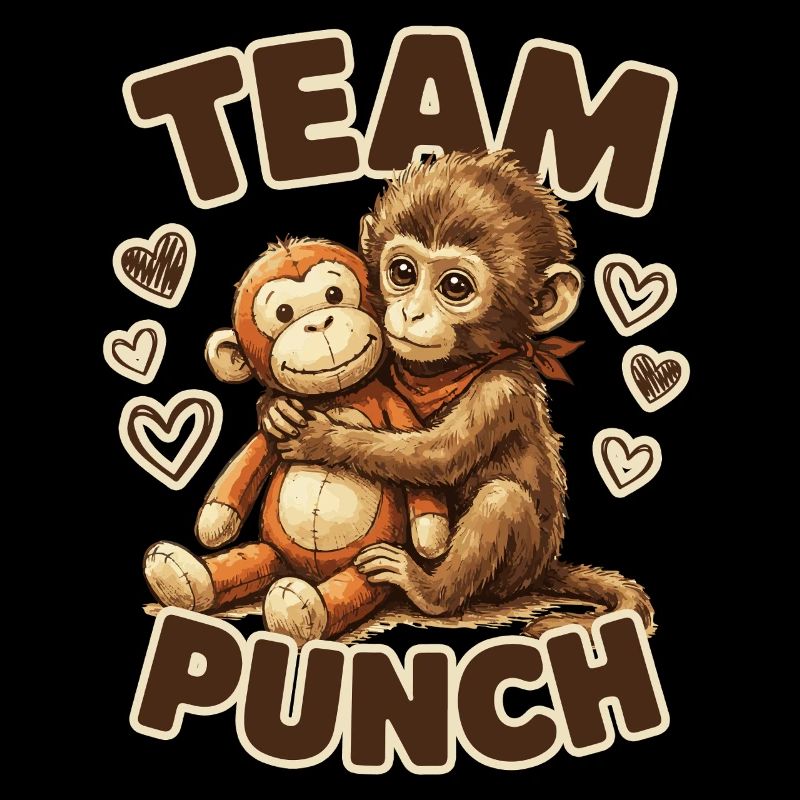 Petit singe mignon nommé Punch câlin en peluche