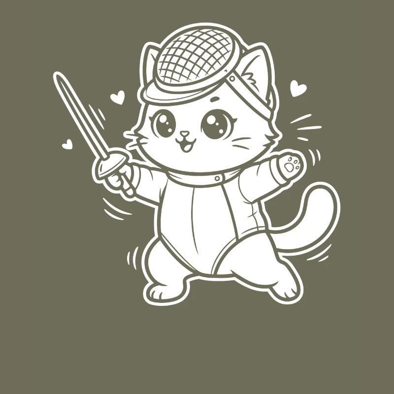 Fechten Kawaii Katze