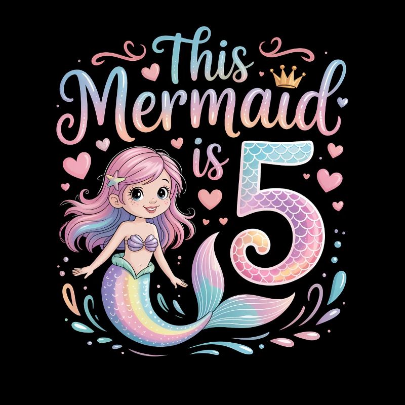 Mermaid 5th Birthday 5 Years