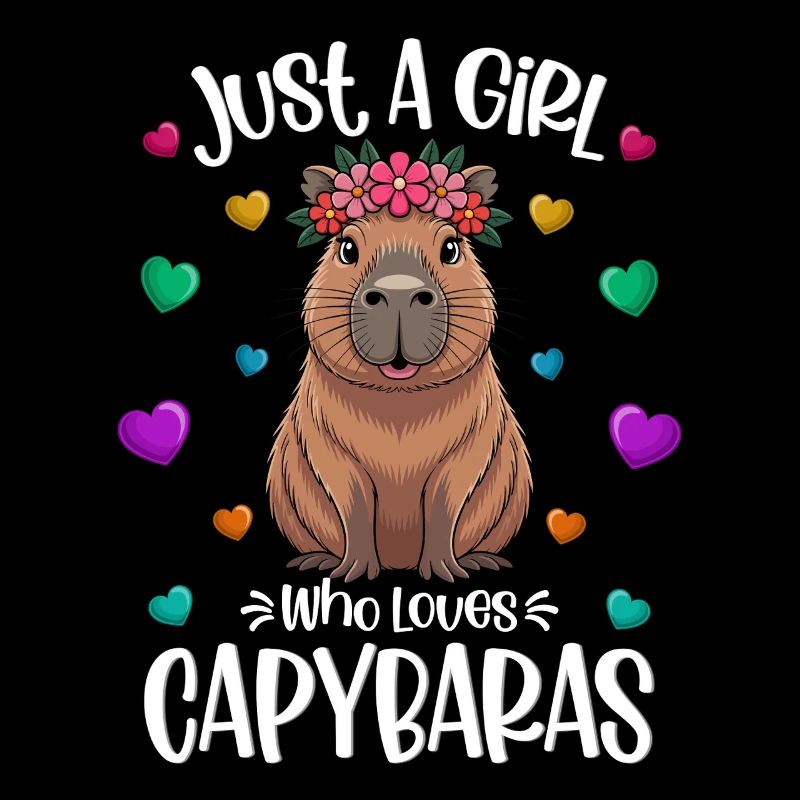Fille amante du capybara doux