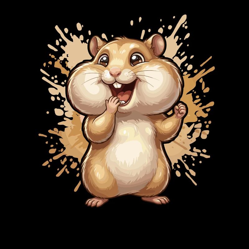 Fröhlicher Hamster Splash Illustration