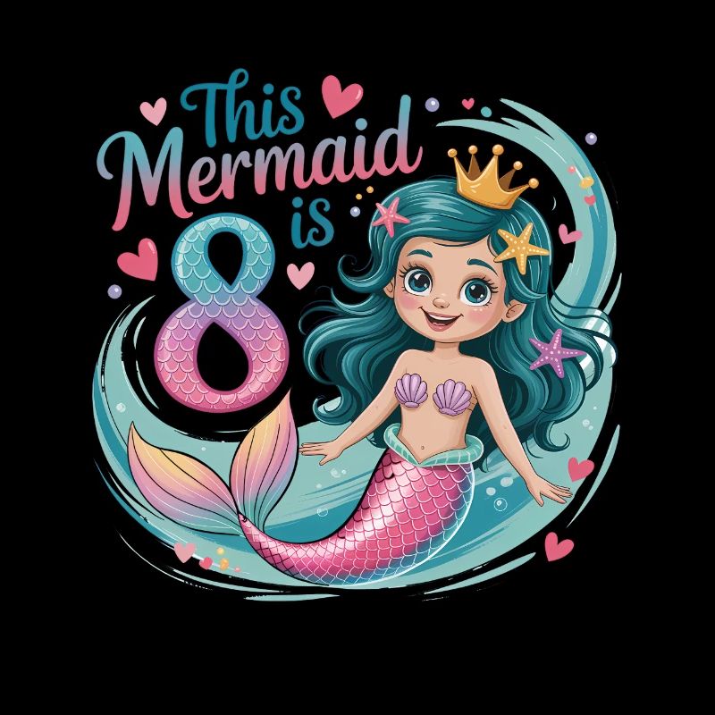 Mermaid 8th Birthday 8 Years