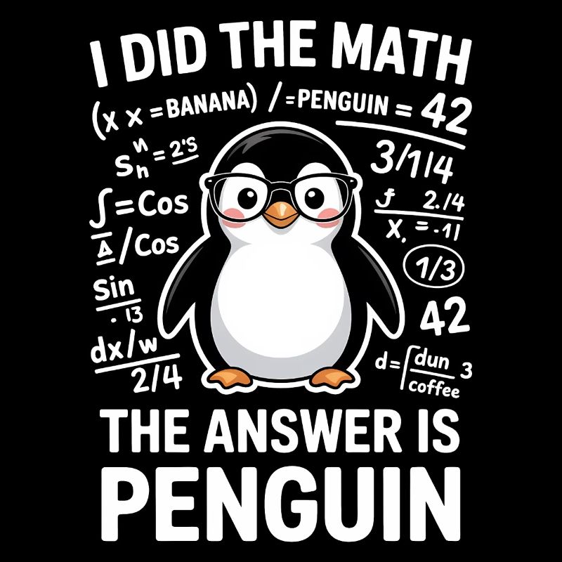 Mathe Sprüche Pinguin Lustiges Mathe Geschenk