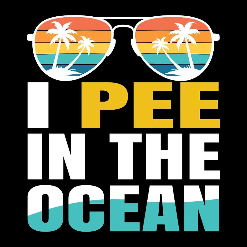 I Pee In The Ocean Spruch Retro Sonnenbrille