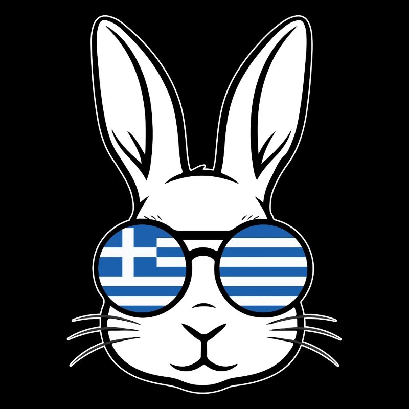 Greek Easter Greek Flag Easter Rabbit Bunny