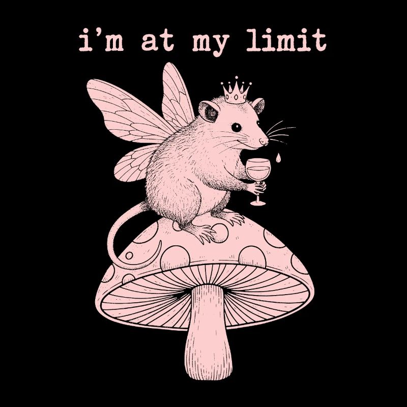 La fée rose à la limite des champignons