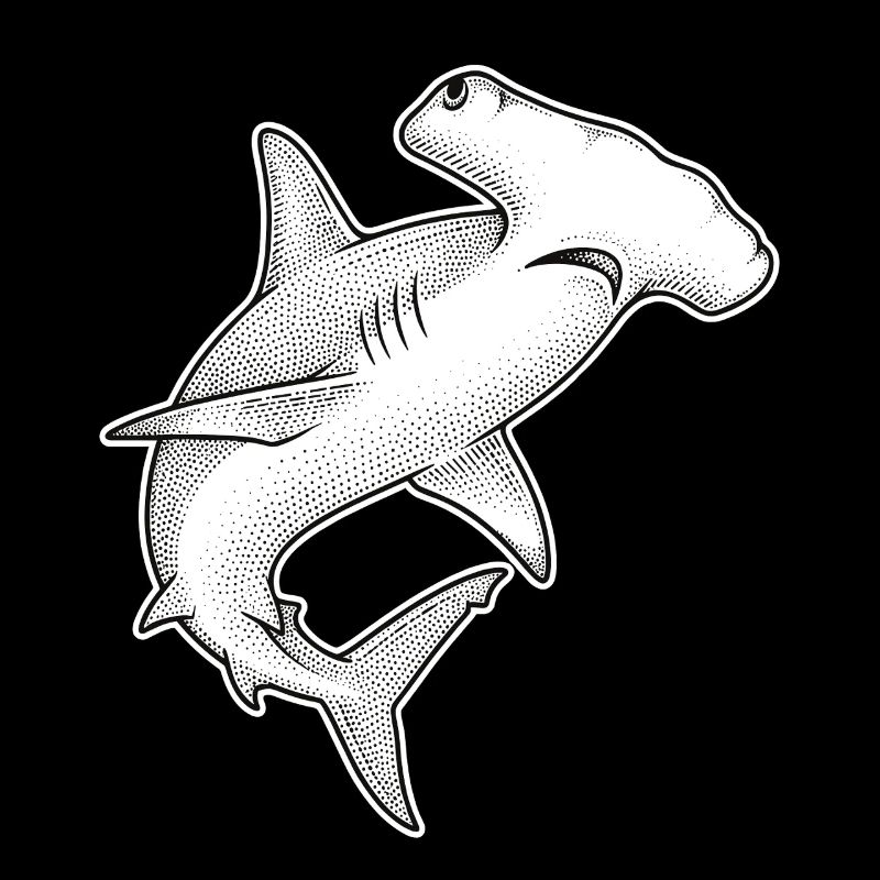 Hammerhai Punkt Illustration