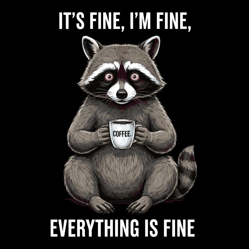 Its Fine Im Fine Kaffee Waschbär Humor