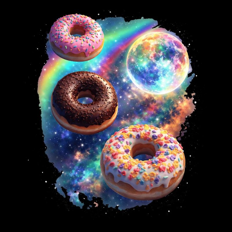 Donuts cosmiques dans une frénésie de couleurs