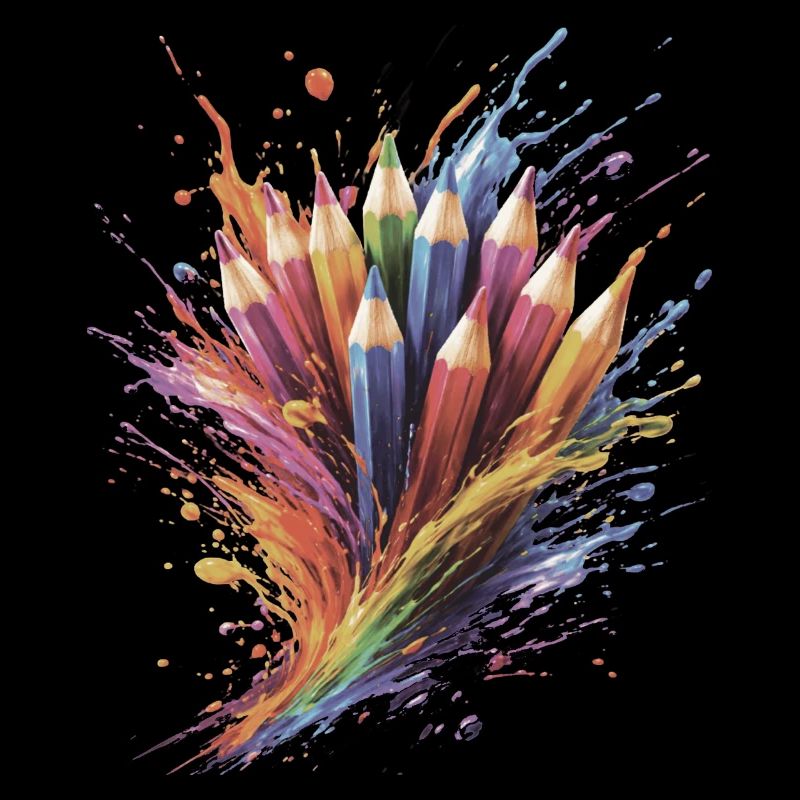 Crayons de couleur - Dessin créatif Colorés Splash