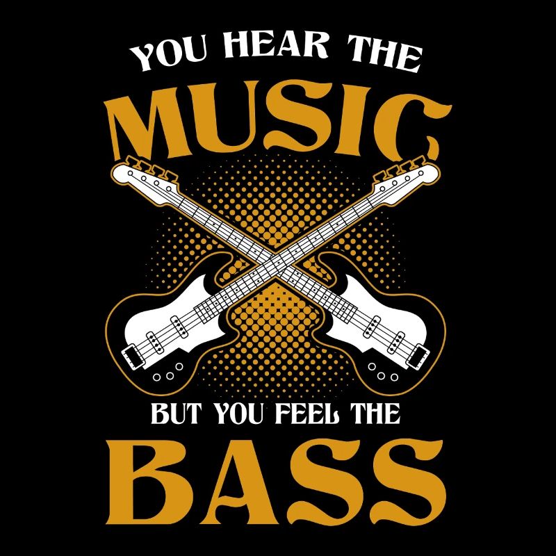 Musique Basse Guitares électriques croisées Graphisme rétro