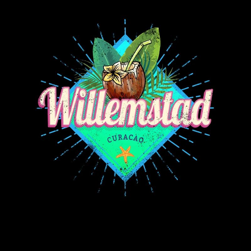 Willemstad Curacao Retro Holiday Caribbean Souvenir