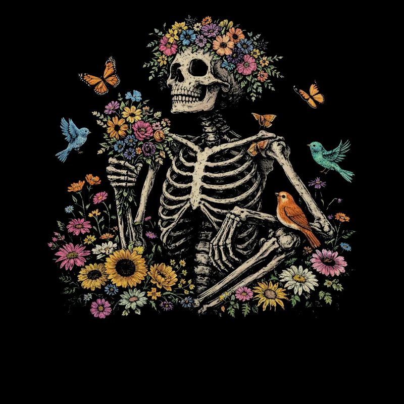 Skeleton Flower Nature Floral Gothic Fairycore