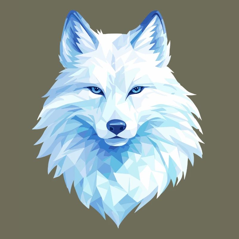 Polygon Wolf Eis Blau– Modern Art