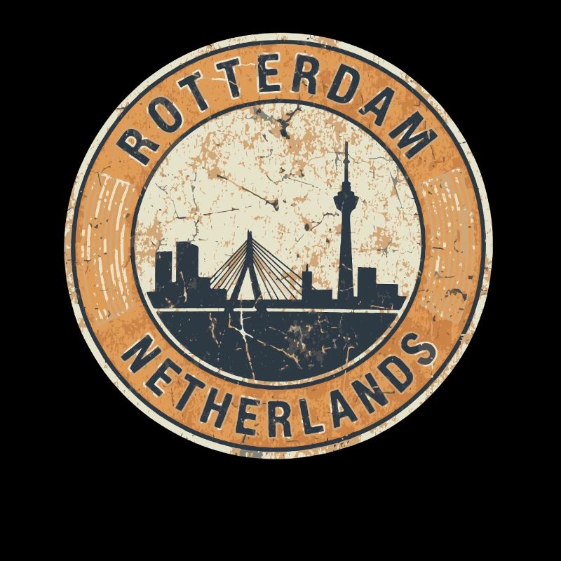 Rotterdam Netherlands Skyline Vintage