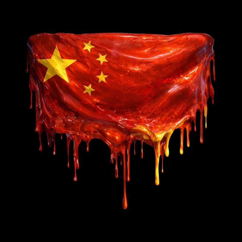 Art du drapeau chinois dégoulinant