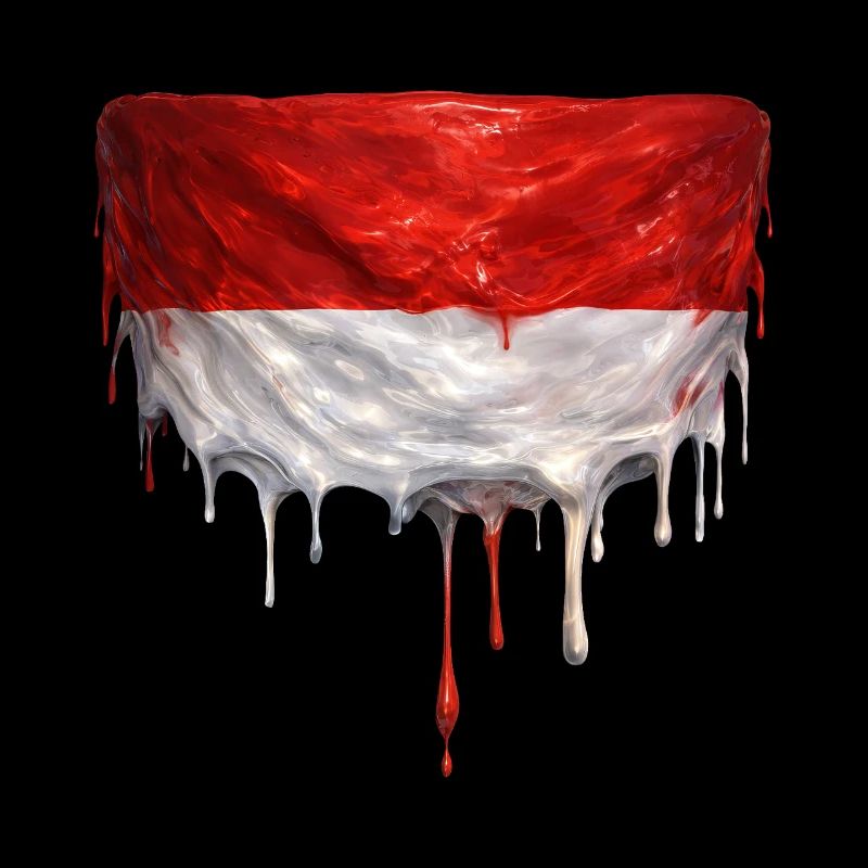 Drapeau indonésien dégoulinant