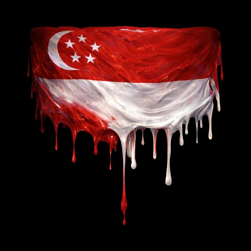 Singapore Flags Dripping Art