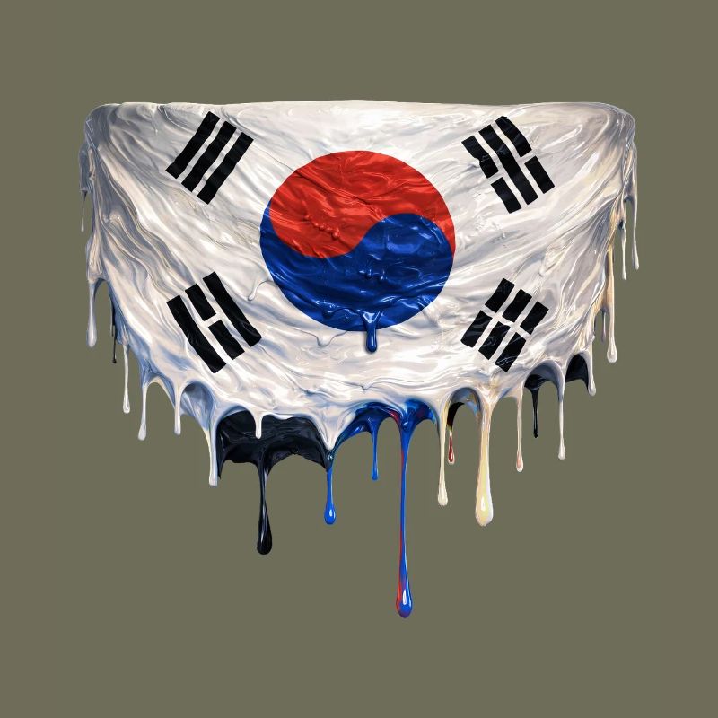 Drapeau coréen dégoulinant