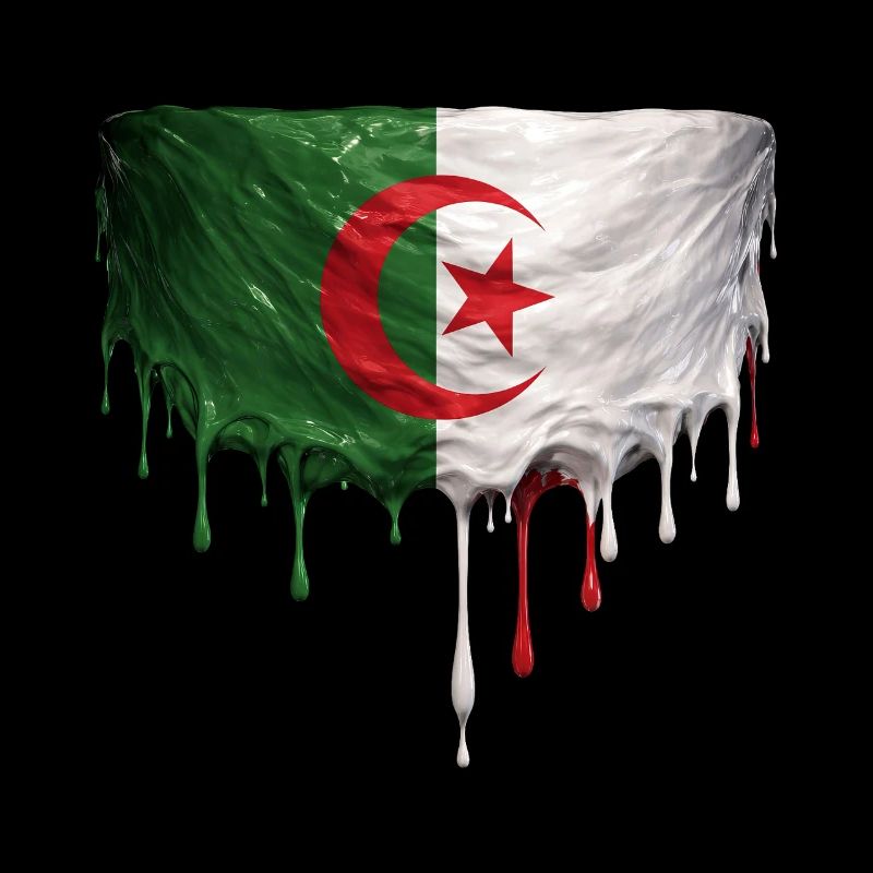 Algerischer Flagge Tropfenkunst