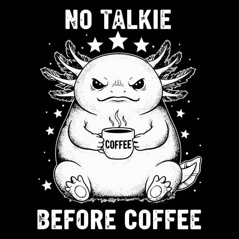 Pas de conversation devant un axolotl amateur de café