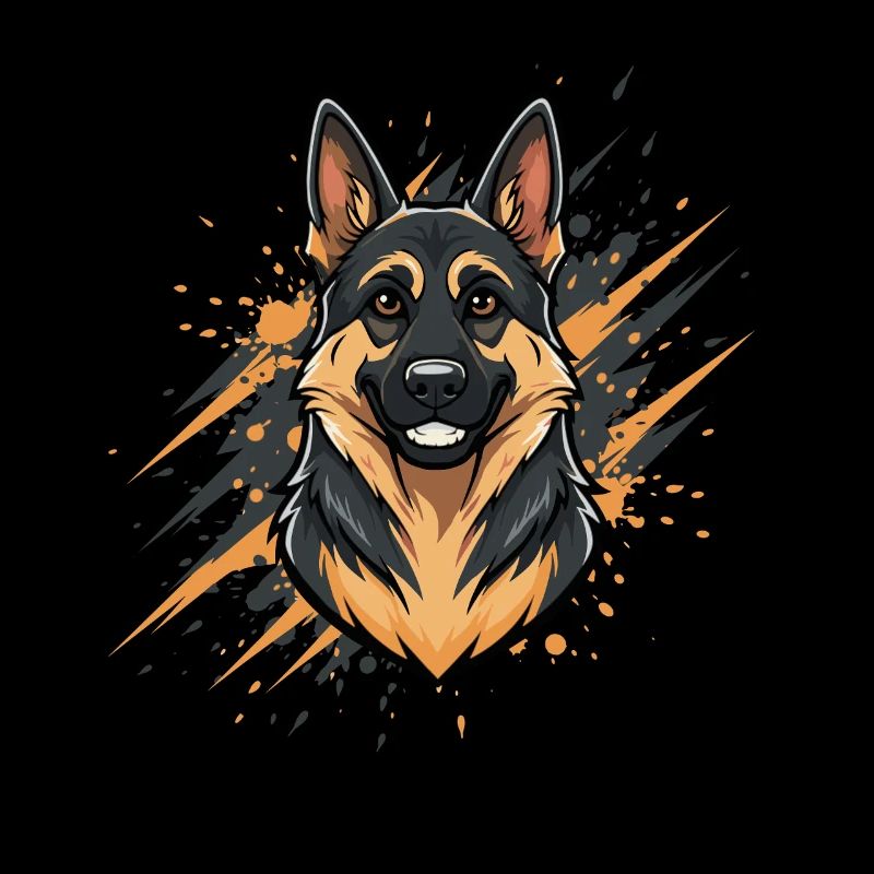 German Shepherd Head Spray Art