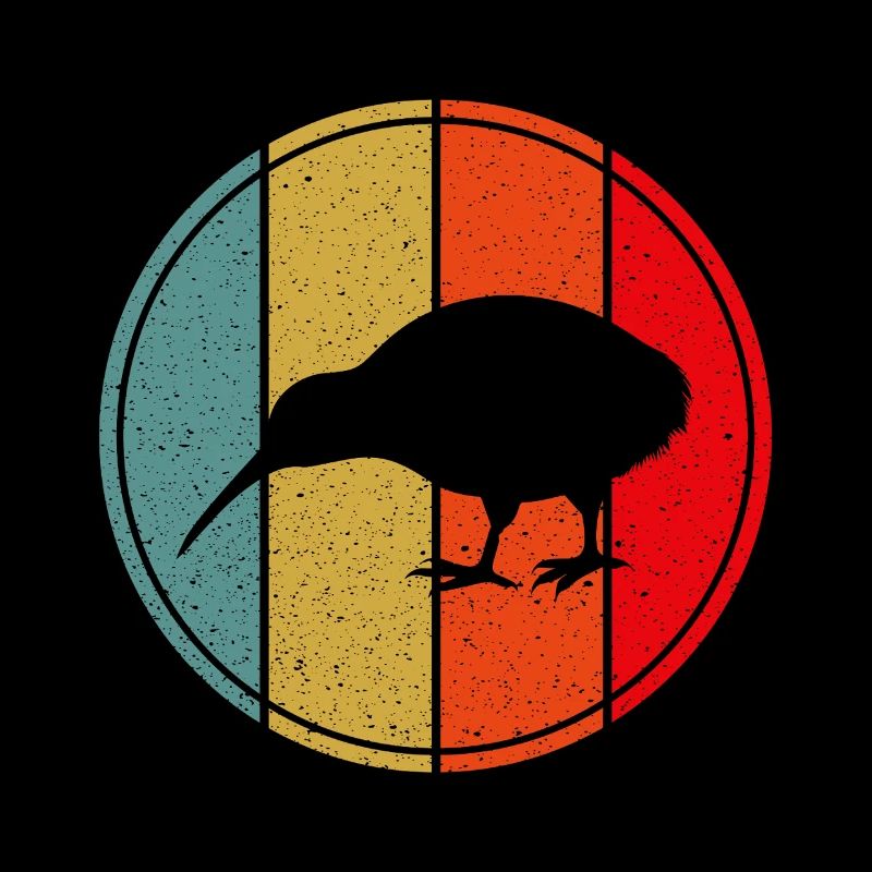 Kiwi Bird Retro Vintage Sunset Neuseeland