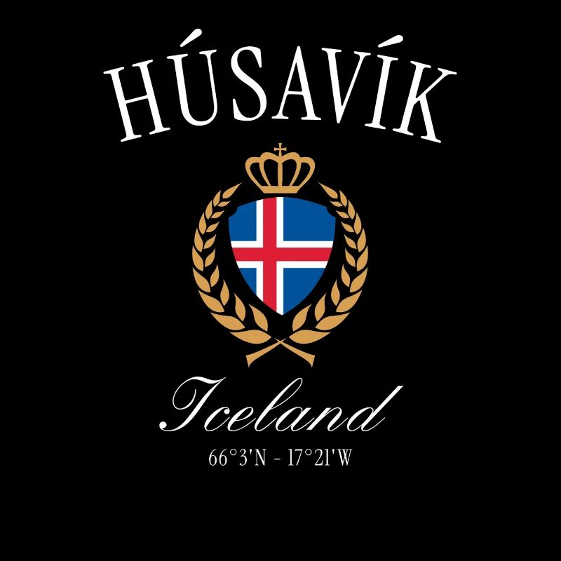 Húsavík Island Wappen Krone – Reise Souvenir