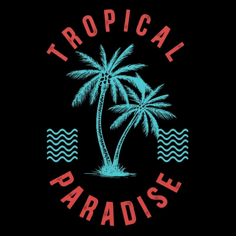 Tropical Paradise Retro Palm Badge