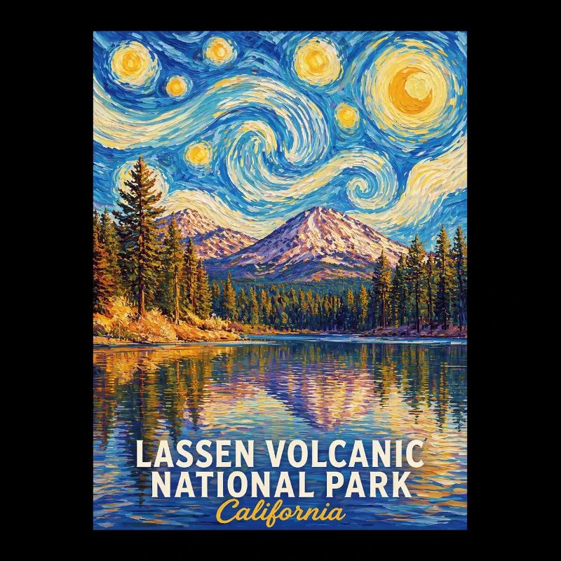 Lassen Vulkan-Nacht Poster California