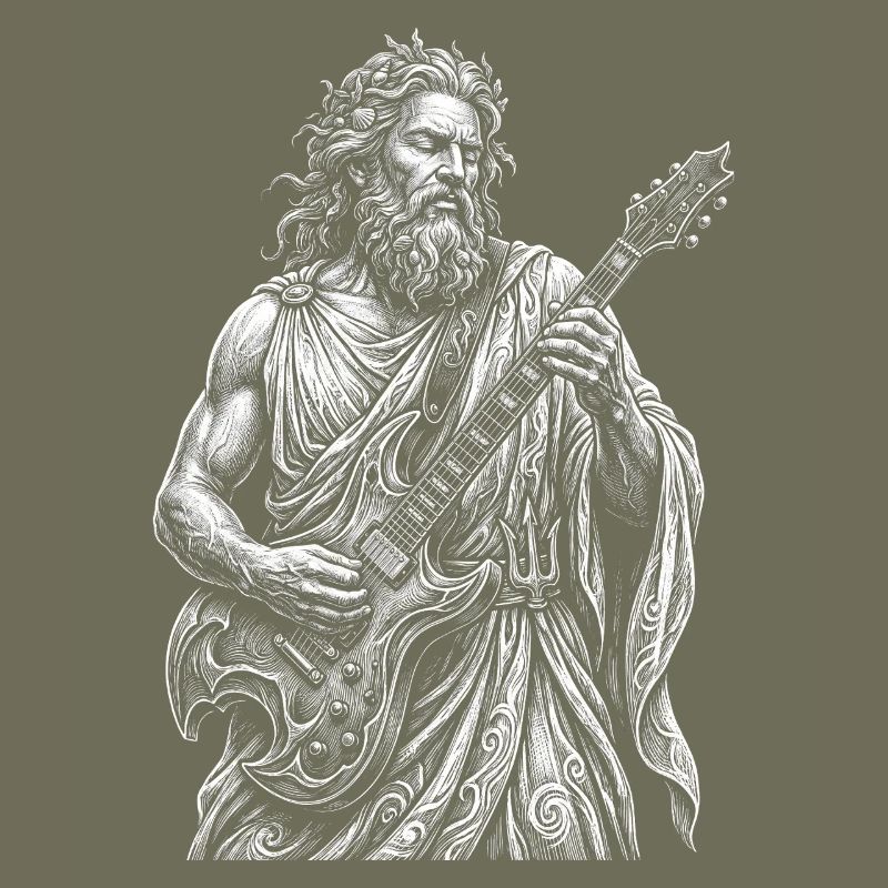 Poséidon joue de la guitare