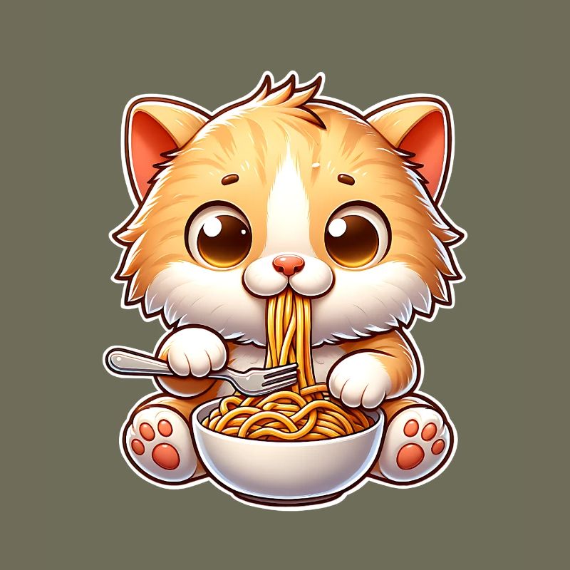Pâtes spaghettis chaton