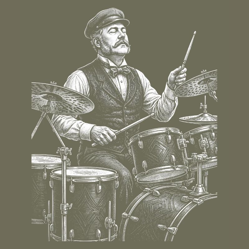 Chester A. Arthur plays drums