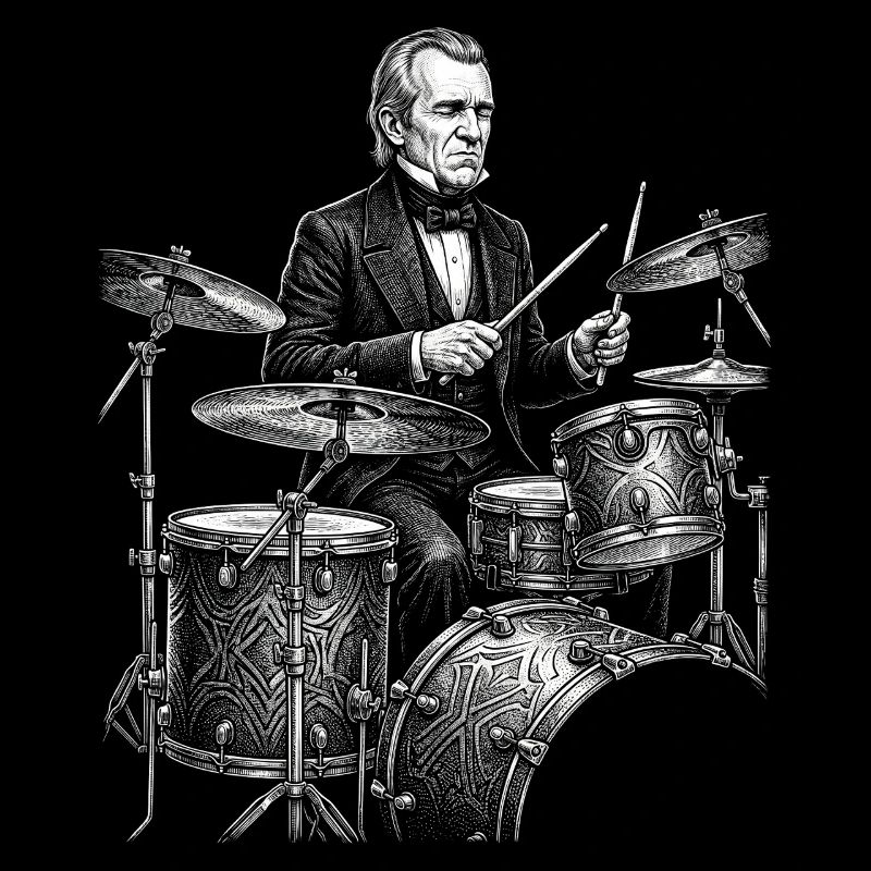 James K. Polk spielt Schlagzeug