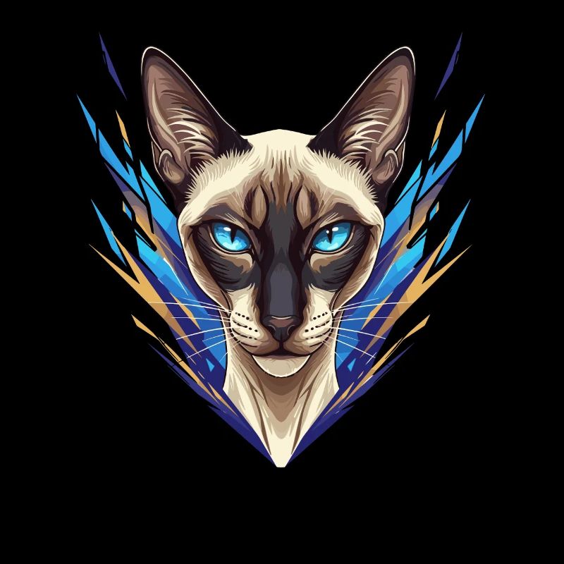 Style néon du chat siamois