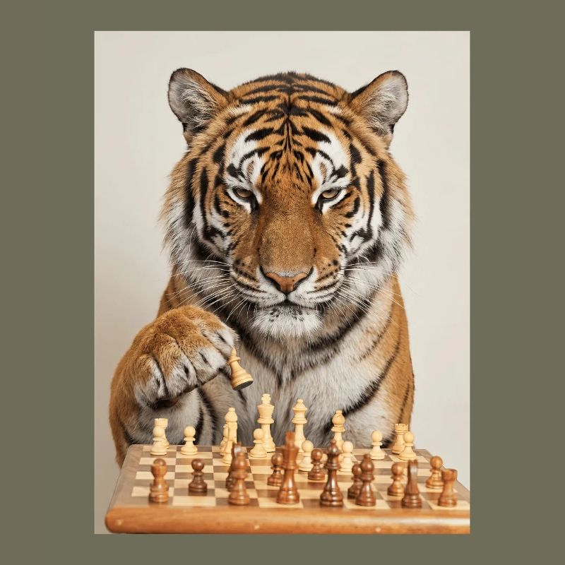 Tiger spielt Schach