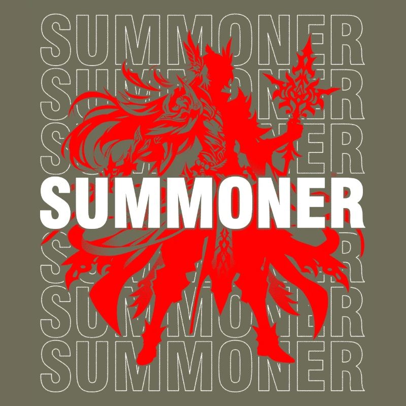 Summoner RPG Red Silhouette & Bold Magic Design