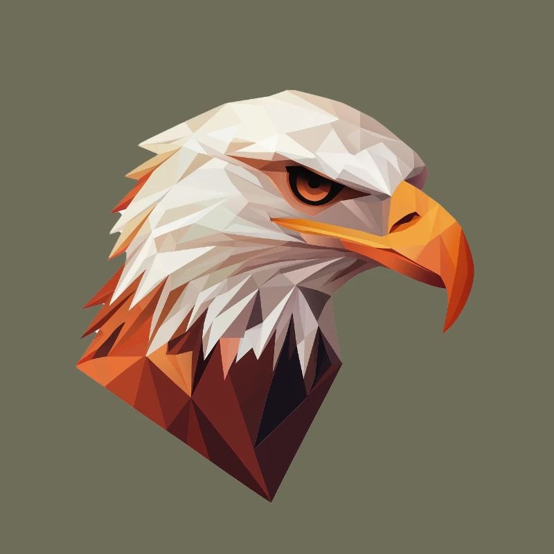 Eagle Head Low Poly Art Logo Design