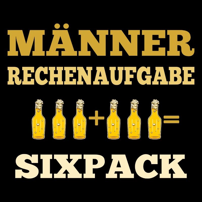 Bier Männer Rechenaufgabe Sixpack Bier Spruch