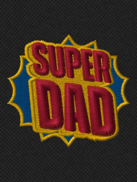 Super Dad Lettering Embroidered