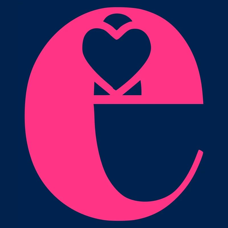 Buchstabe e Anfangsbuchstabe mit Herz