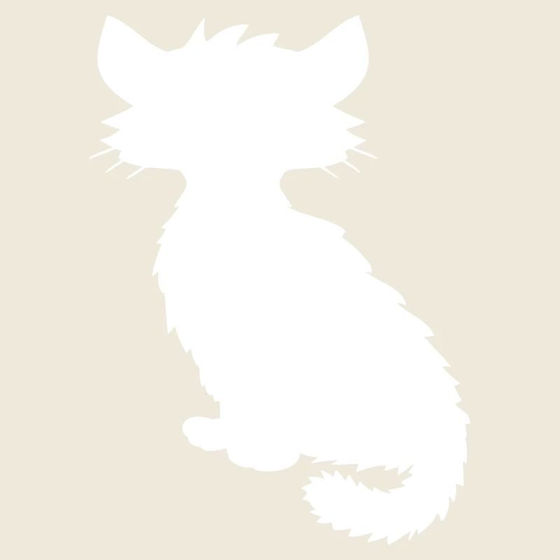 Seated Cat Silhouette Kitten Shadow Outline