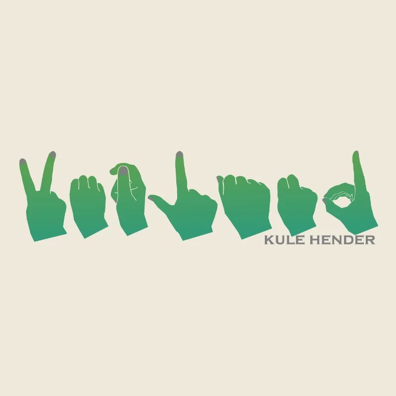Hand alphabet Vetland green gradient 2
