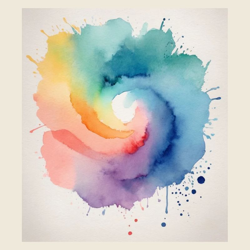 Abstraktes Aquarell in Spiralform