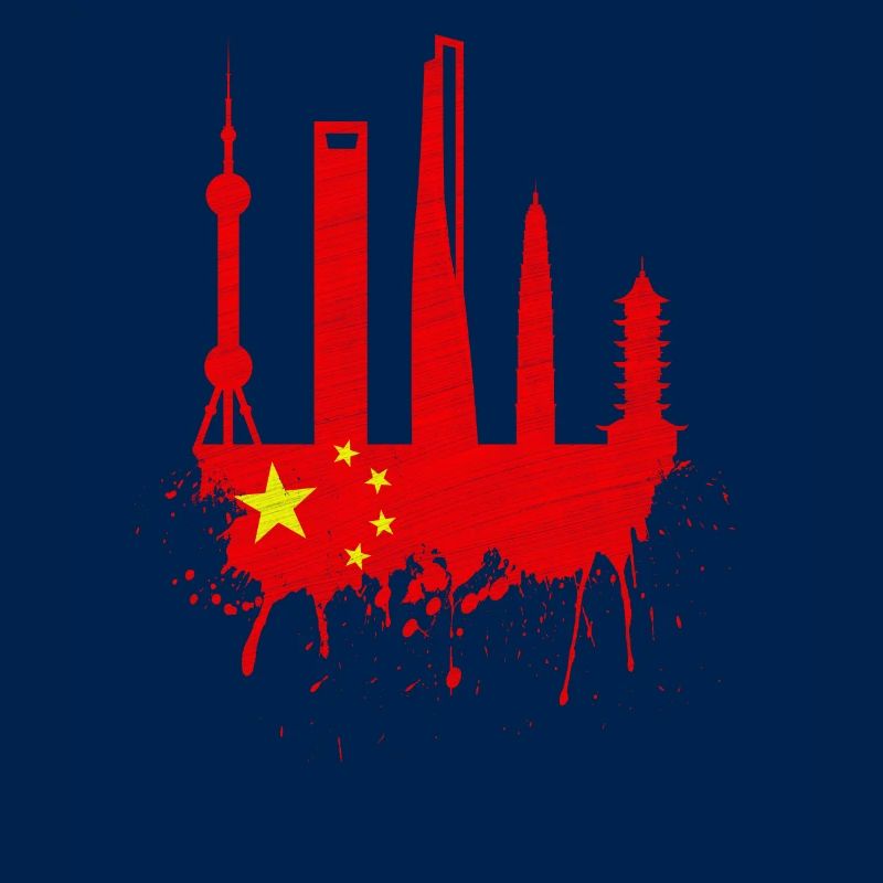 Shanghai Skyline drapeau chinois drapeau chinois