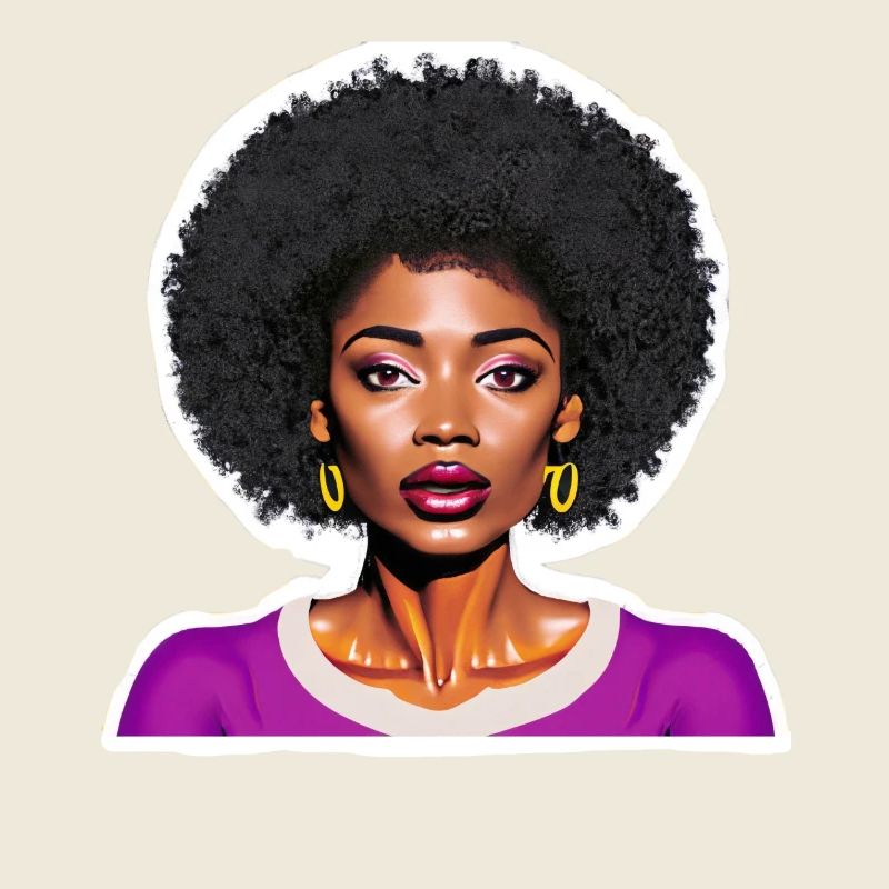 Schwarze Frau mit Afro