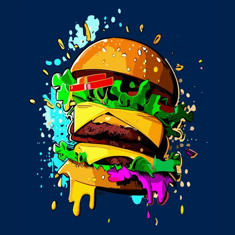 Graffiti Burger Farbenfroher Cheeseburger
