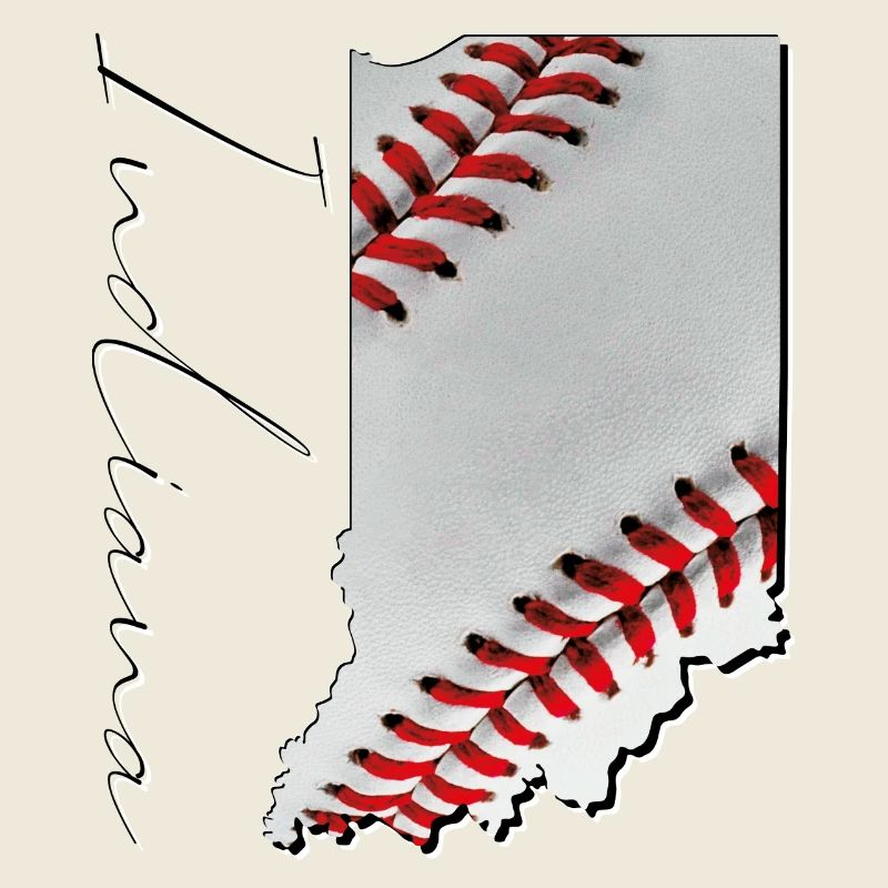 Real Baseball in the Indiana State Map IN